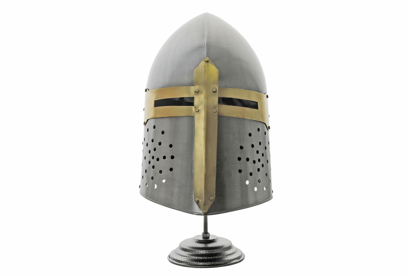SUGARLOAF Armor Helmet Antique Finish Medieval Knight Crusader HELMET STAND+CAP 