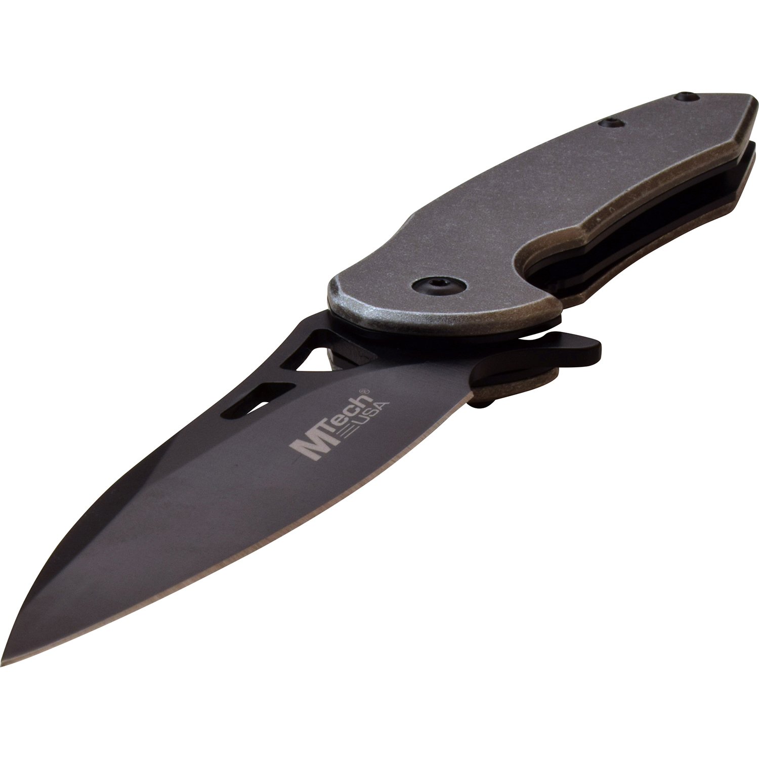 Spring-Assist Folding KnifeMtech Black 3.5" Blade Slim Tactical EDC Orange 