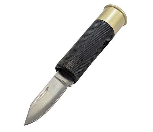 Blue Shotgun Shell Folding Knife1.5" Stainless Steel Blade 16 Ga 