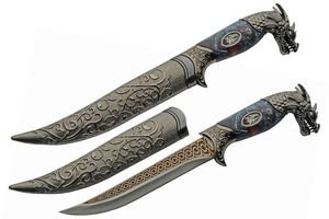 Fantasy Knife | Fixed-Blade Dragon Handle 6.5in. Steel Blade