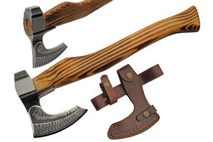Battle Axe | 17.5in Overall Raven Feather Nordic Norse Myth Bearded Ax + Sheath