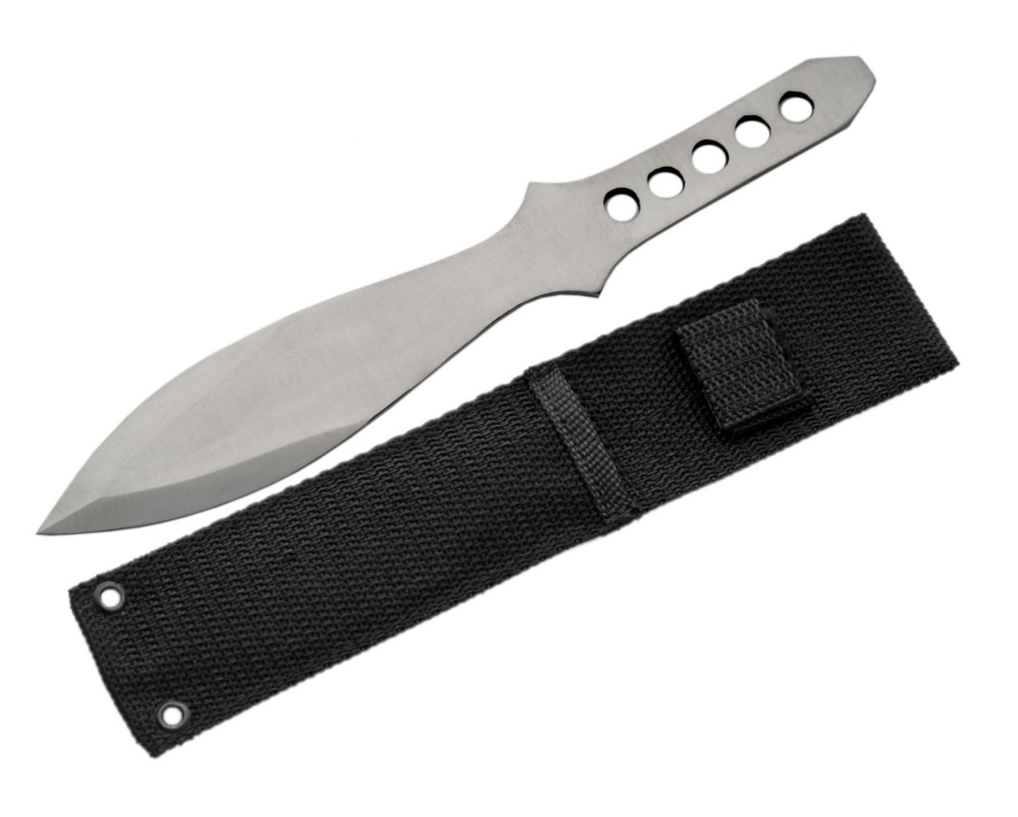 Throwing Knife 8.5in. Overall Rite Edge Single Silver Double Edge Blade + Sheath