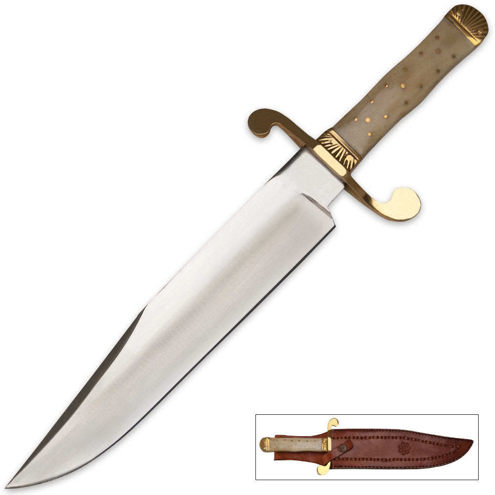 15in. Carbon Steel Bone Handle Classic Bowie Knife