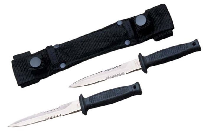 Dagger Set 2 Pc. 7in. Overall Defense Boot Knife + Tactical Horizontal Sheath