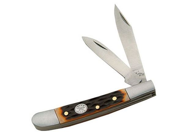 Folding Pocket Knife 2.75in. Classic Trapper Knife 2 Blade Brown Bone Handle