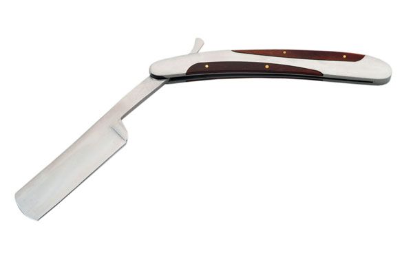 Straight Razor 5.5in Wood And Stainless Steel Barber Shaving Blade Folding Knife