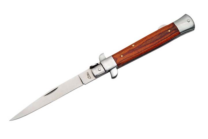 Rite Edge 4.5in. Blade Lockback Wood Handle Stiletto Folding Knife