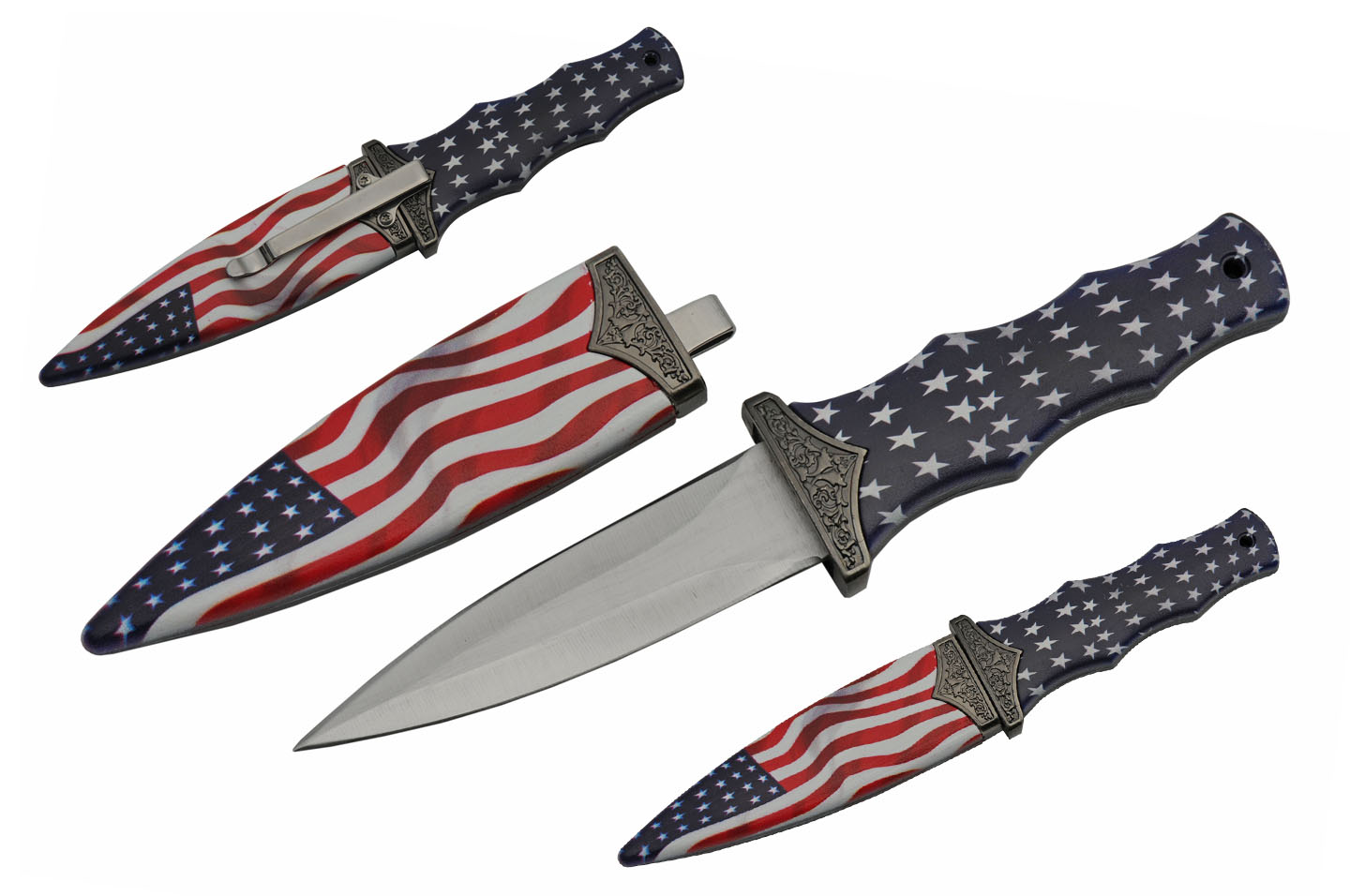 Dagger American Flag Stars And Stripes Boot Knife Stainless Steel 3.5in. Blade