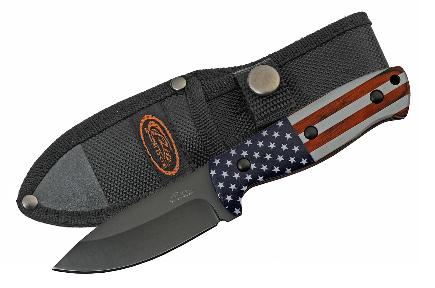 Hunting Knife 7.25in. Fixed Blade American Flag USA Sharp Blade Full Tang Gift