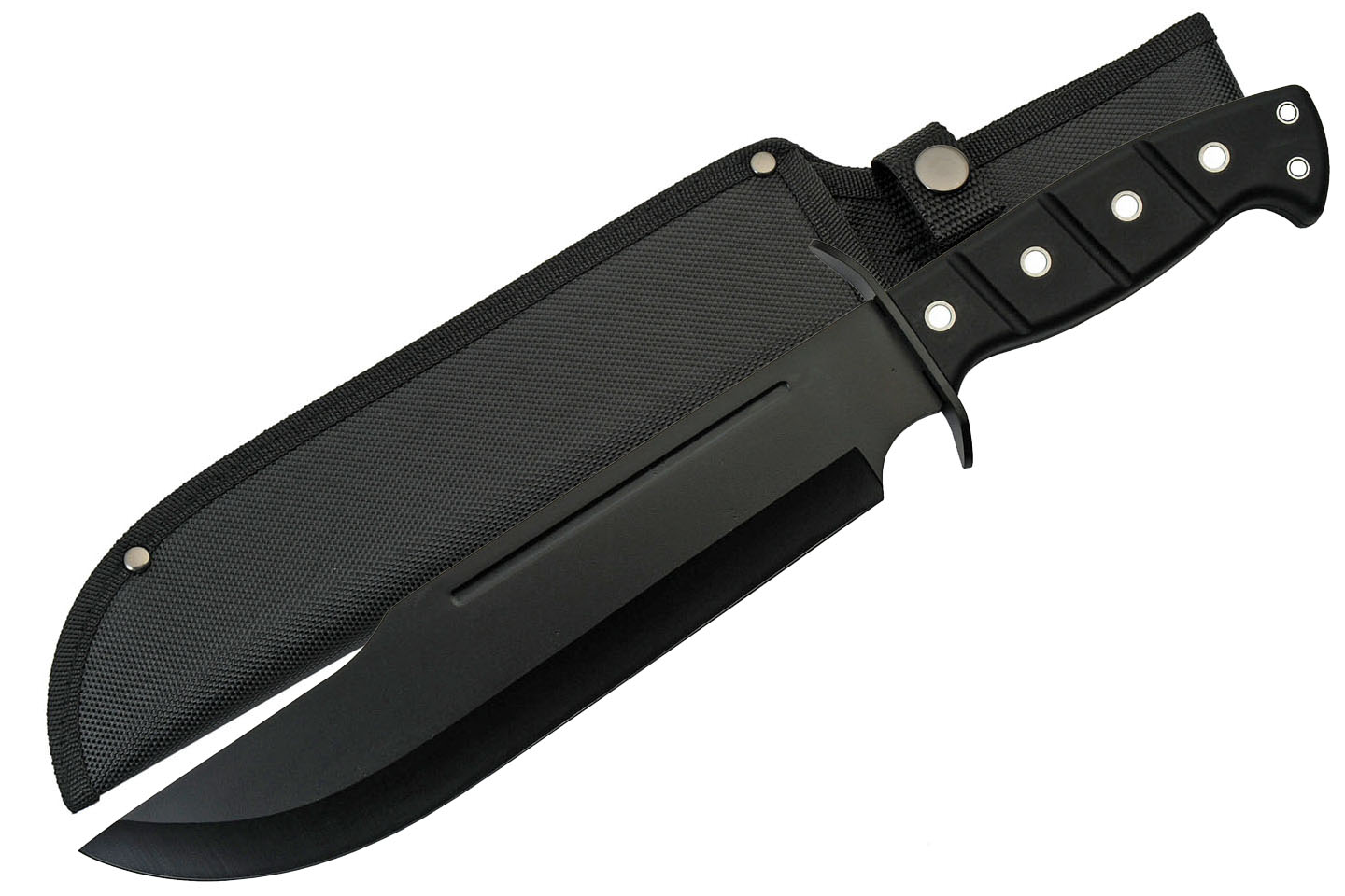 Bowie Knife 15in. Overall Rite Edge Black Tactical Combat Fighter + Sheath