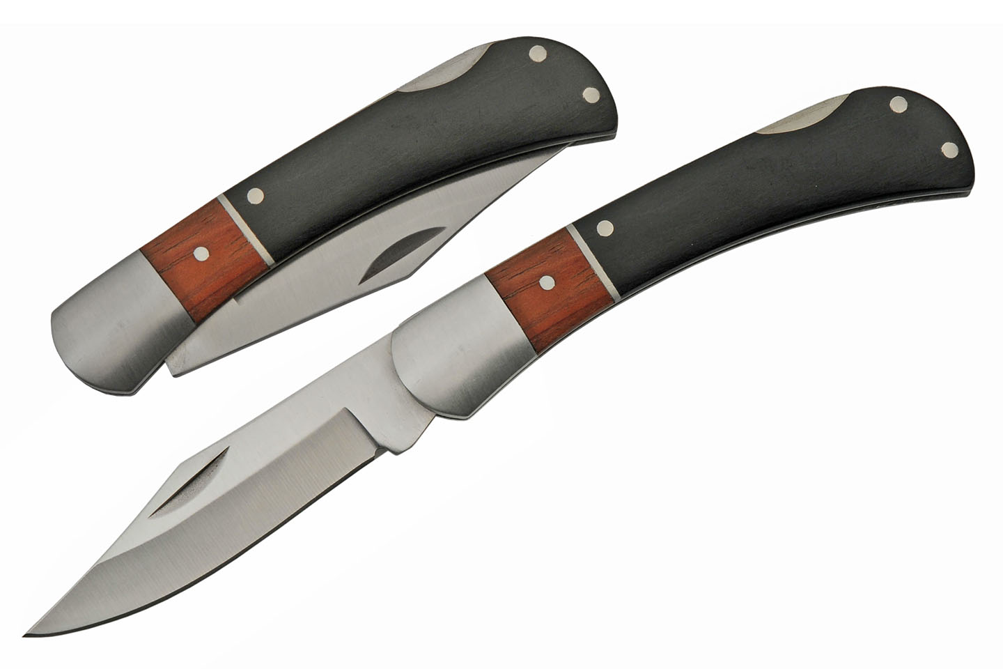 Folding Knife 4in. Stainless Blade Classic Lockback Black/Brown Wood Handle