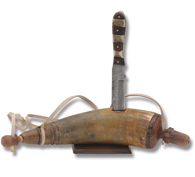Powder Horn Knife Stand 12in. Brown Historical Musket Reenactors Replica