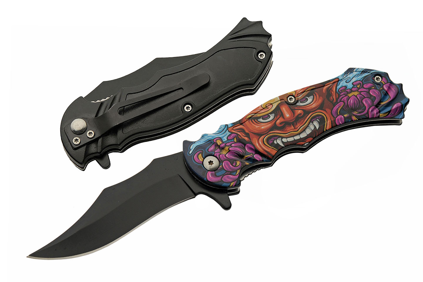 Folding Knife Water Demon Stainless Steel Clip Point Blade Tactical EDC