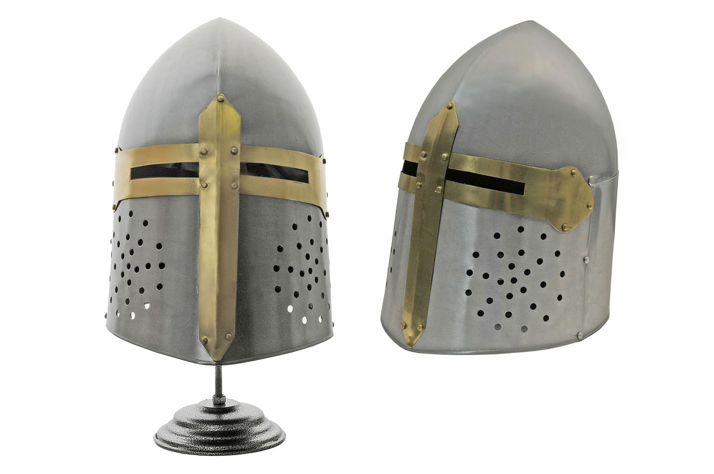 Halloween 18Ga Medieval Templar Crusader Knight Armor Great Helmet With Metal Ho