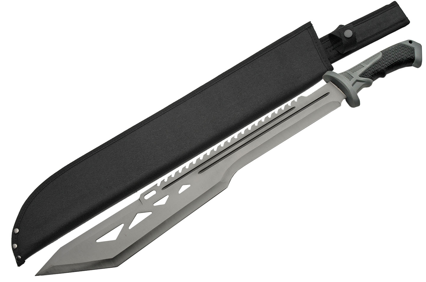 Sheath MacheteRite Edge 25" Overall Silver Blade Rubber Handle Tactical 