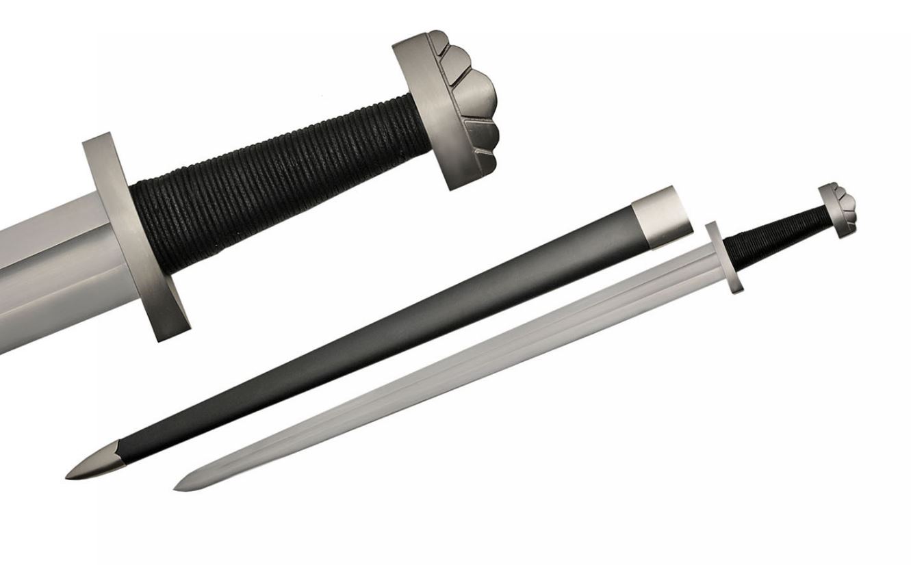Viking Sword 39in. Handmade Carbon Steel Blade Carolingian Norse + Scabbard