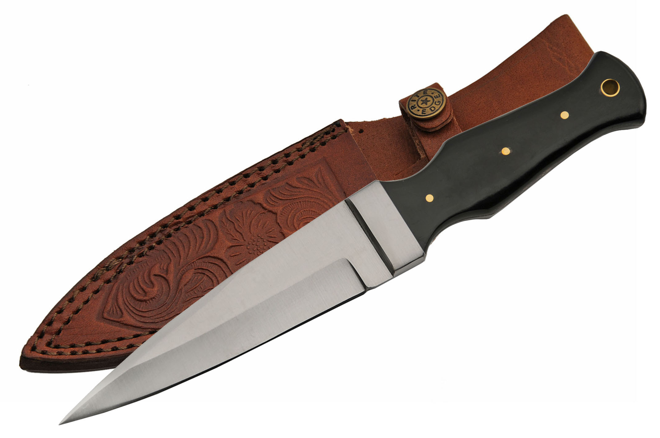 Boot Knife 9in. Overall Buffalo Horn Handle Tactical Blade