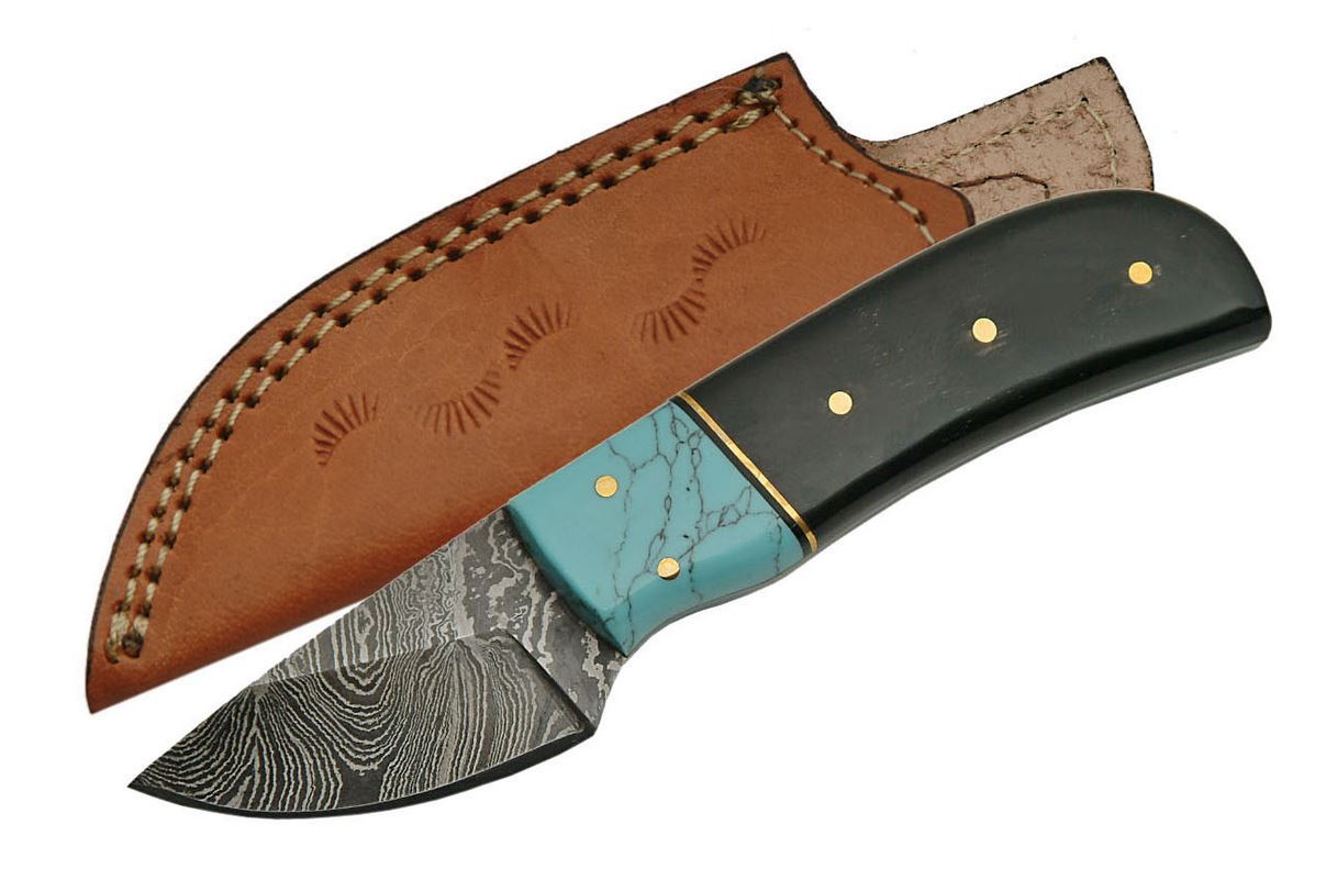 Turquoise Knives, Damascus Steel Blades