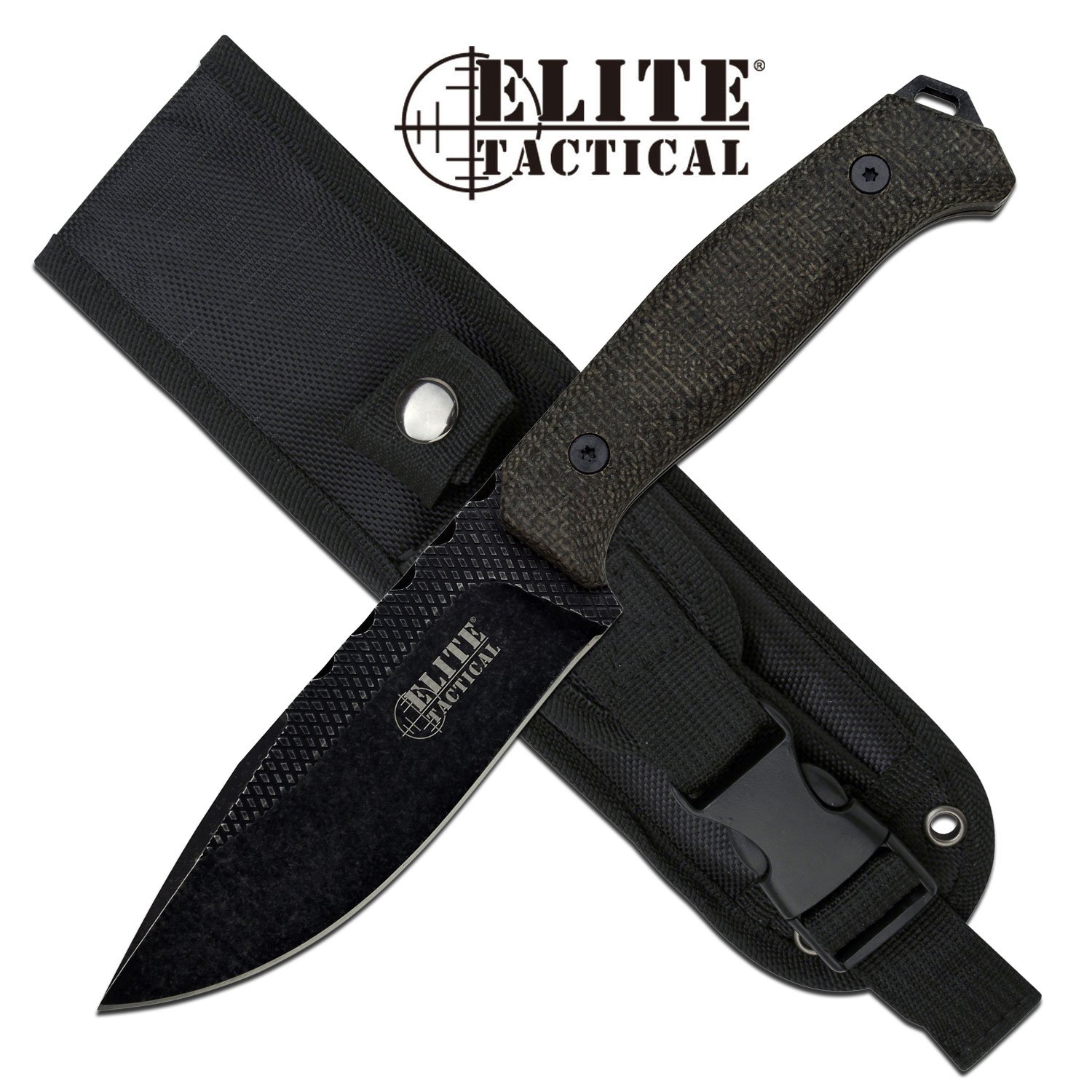 Tactical Knife Evolution 4.75in. Stone Blade Full Tang Combat Tactical + Sheath