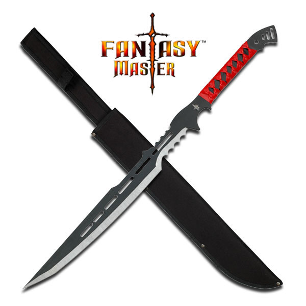 28in. Stainless Steel Red Guardian Full Tang Fantasy Sword w/ Sheath