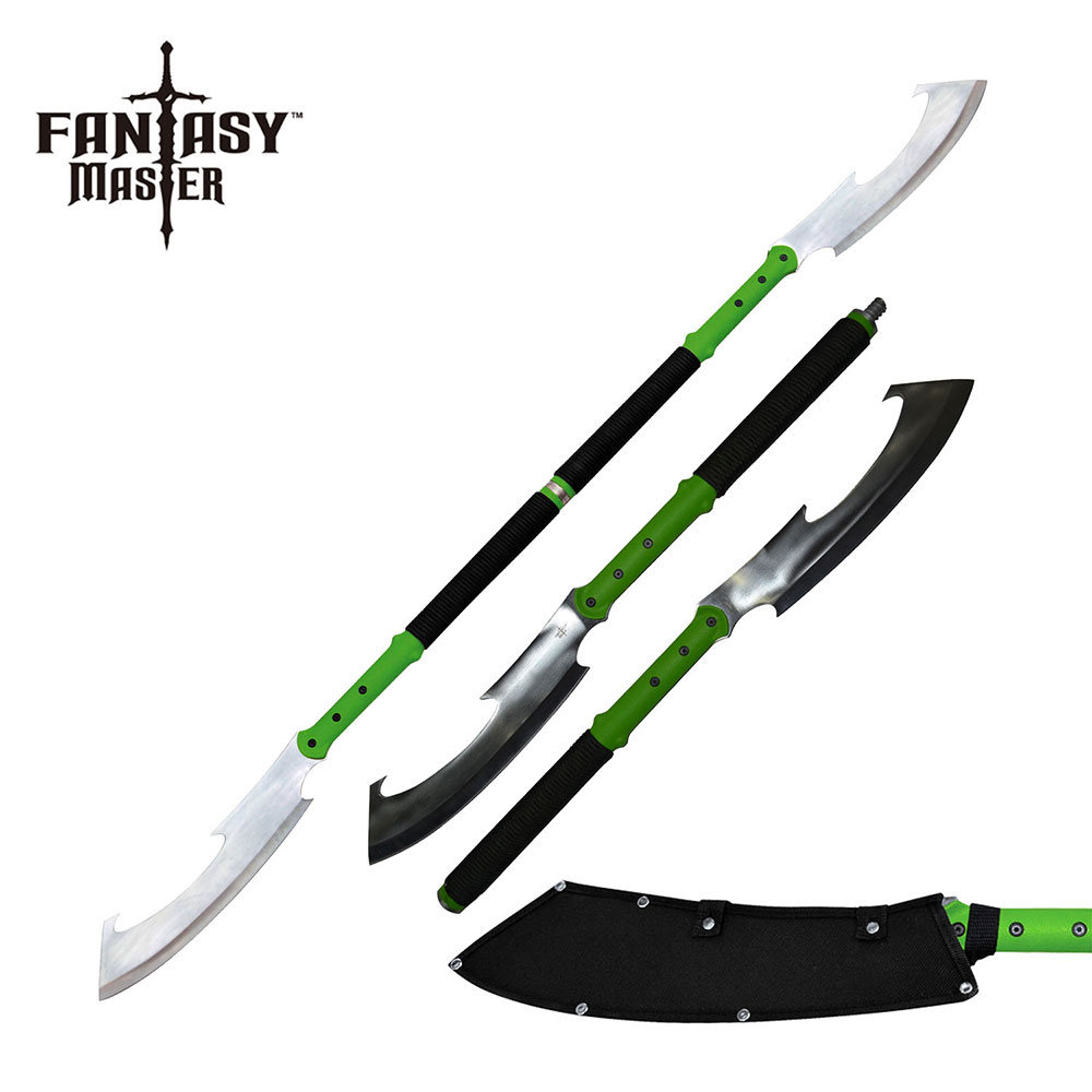Fantasy Weapon 27.75in Black Sword Machete Blade Spear Japanese Naginta
