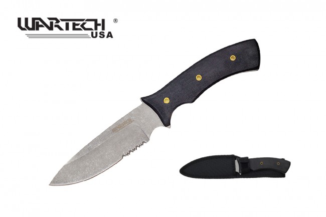 Tactical Knife Wartech 10in. Overall Combat Serrated Blade Full Tang + Sheath
