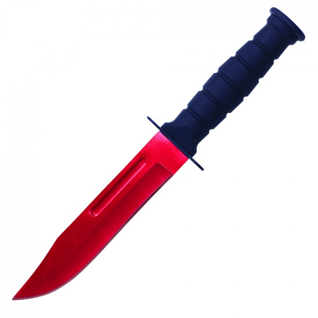 Mini Military Combat Knife 7.5in. Overall, 4.25in. Red Blade