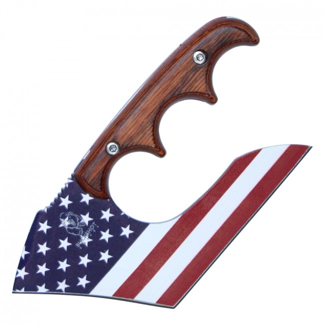 Fantasy Hatchet 4.75in. Mini Bearded Viking Hand Ax - Full Tang, American Flag