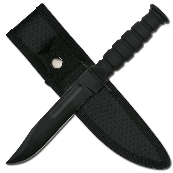 7.5in. Miniature Black Serrated Combat Survival Knife