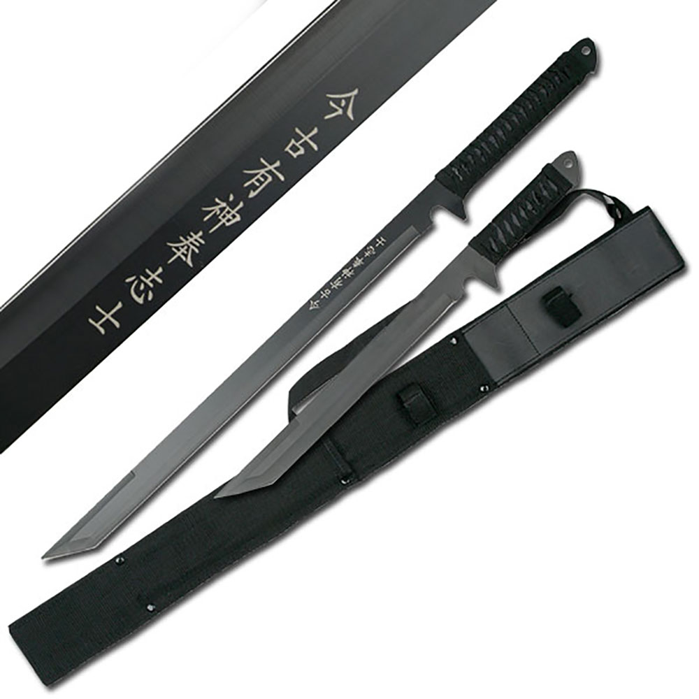 Ninja Sword Set Black 2 Piece 26in. + 18in. Twin Tanto Blade Full Tang Hk-1067