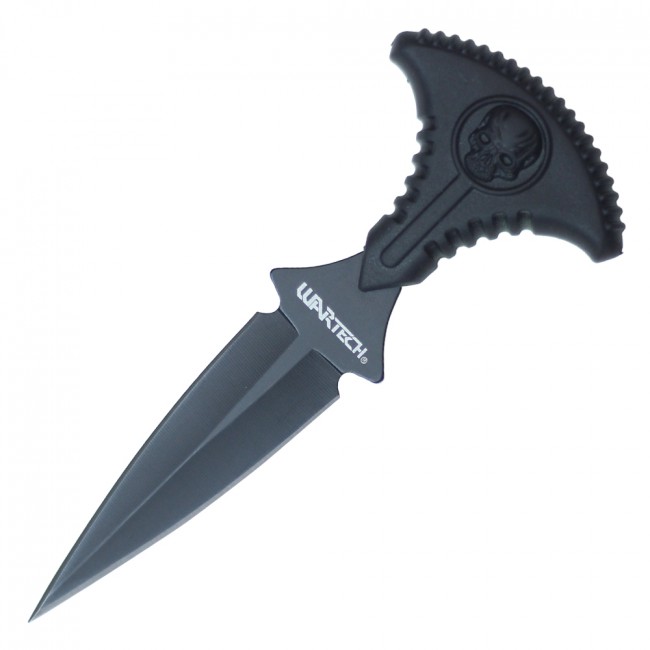Push Dagger | Wartech Skull Black Double Edge Blade Punch Knife + Sheath