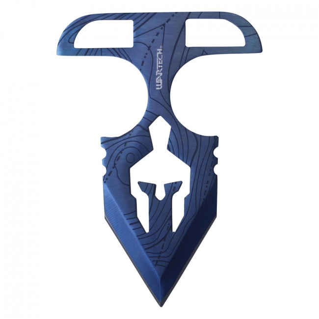 Tactical Push Dagger Blue 4.75in. Spartan Hoplite Warrior Helm Punch Knife