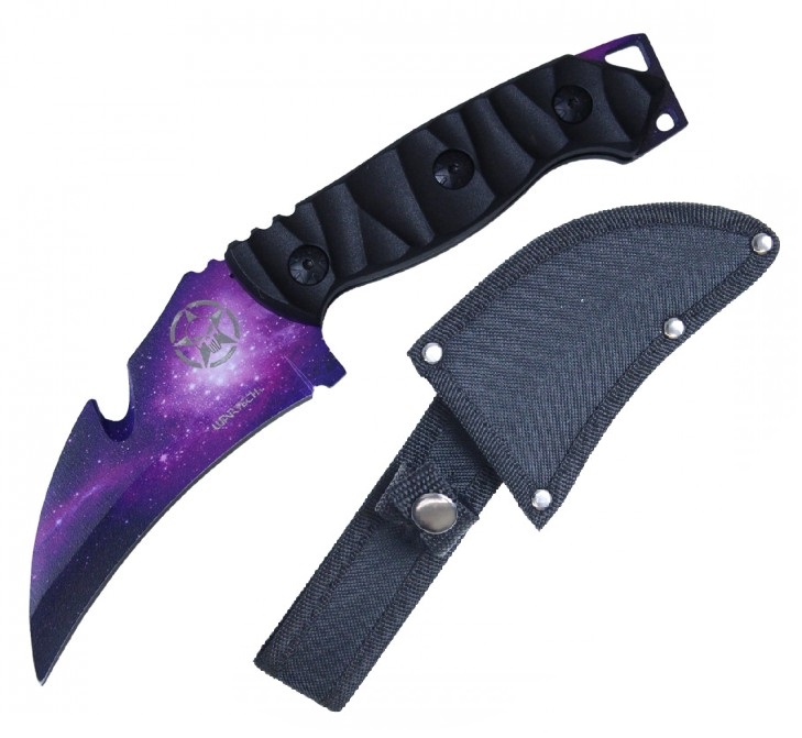 Tactical Knife Wartech 8.5in. Overall Full Tang Galaxy Hawkbill Gut Hook Blade