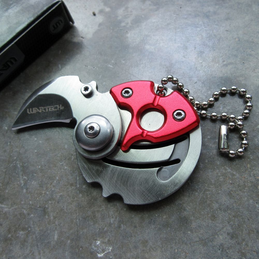 Mini Folding Keychain Knife | Silver Hawkbill 1