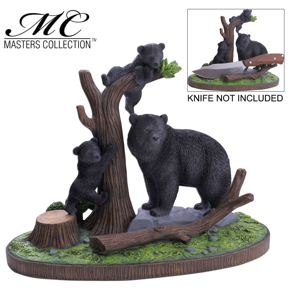Knife Display Stand | Wilderness Black Bear W/ Cubs - 11