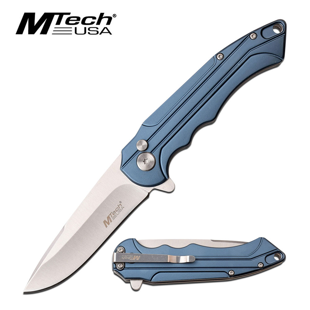 Folding Pocket Knife Mtech Orange Gray 3.1in. Blade Assisted-Close Tactical EDC