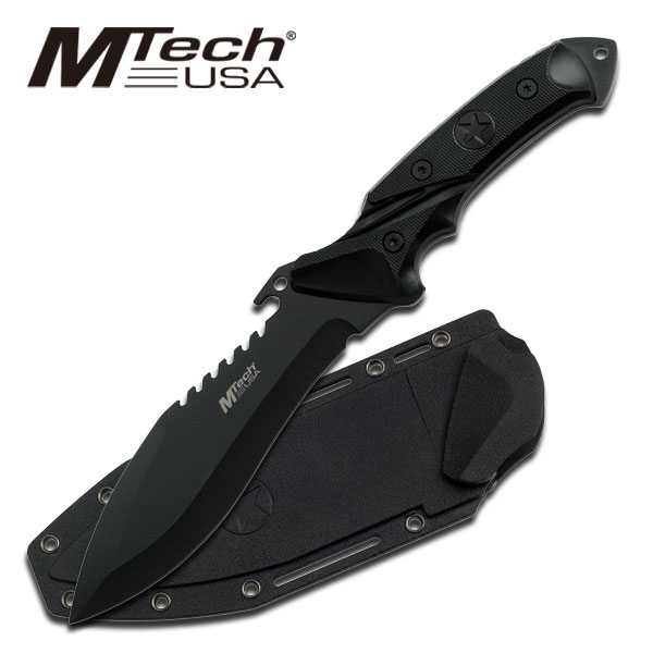 Mtech 10in. Black Full Tang Tactical Wide-Blade Combat Knife w/ Hard Sheath