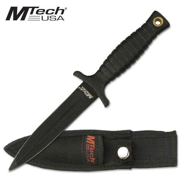 Mtech 7in. 440 Stainless Steel Teflon Coat Blood Groove Boot Knife w/ Sheath