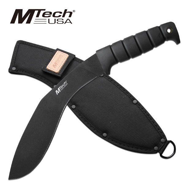 Mtech 17in. Black Stainless Steel, Full Tang, Rubber Handle Kukri Combat Knife