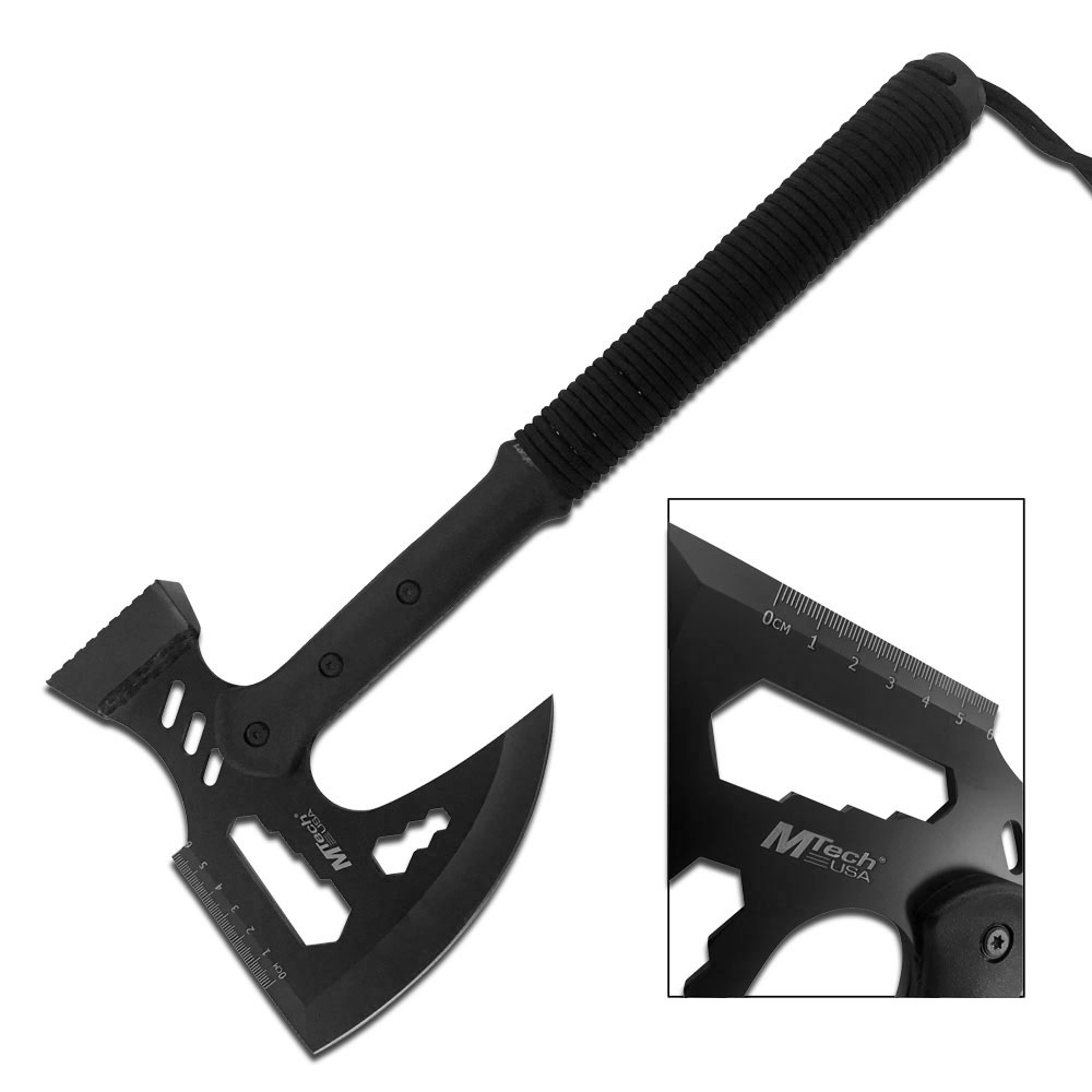 Fixed Blade Axe Hatchet Mtech 17.5in. Hammer Head Black Tool Heavy Ax Mt-Axe14