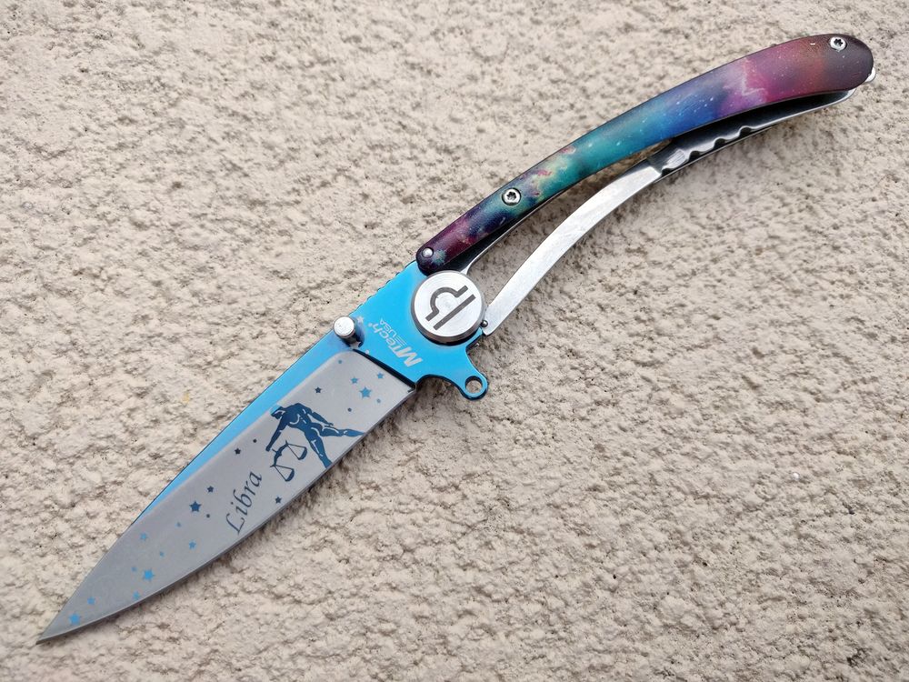 Folding Pocket Knife | Mtech Libra Zodiac Astrology Stainless Steel Blade