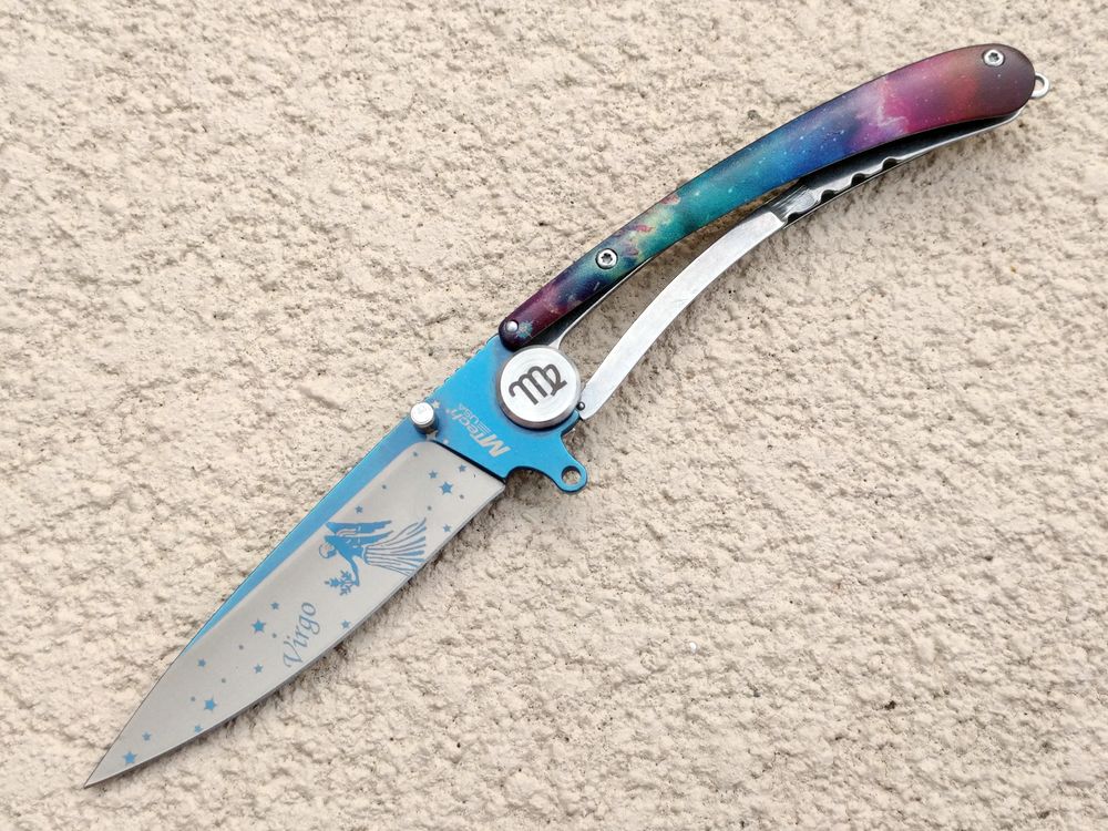 Folding Pocket Knife | Mtech Virgo Zodiac Astrology Stainless Steel Blade