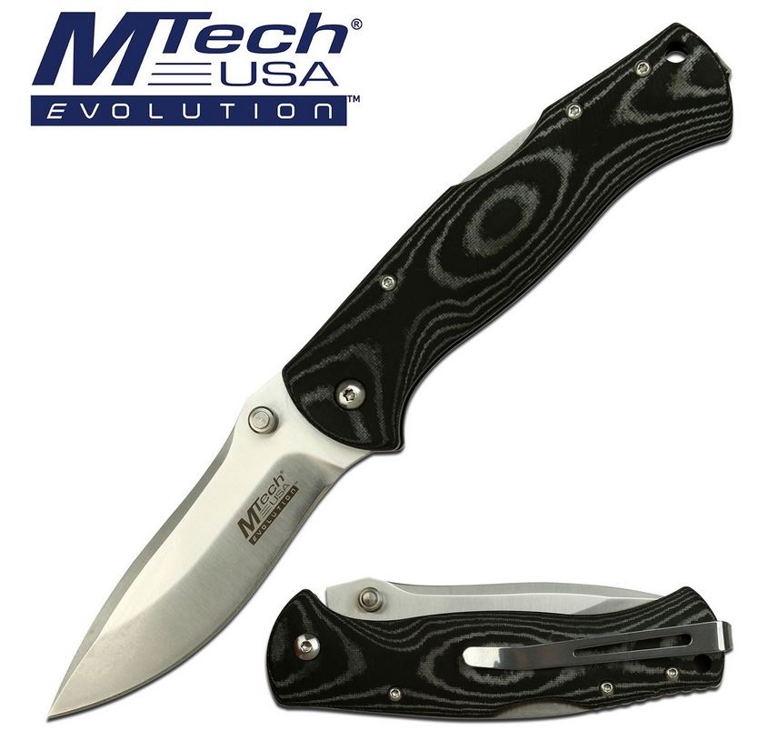 Manual Folding Knife Mtech Evolution Premium Lockback Micarta Tactical EDC