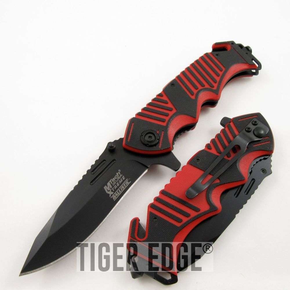 MTech Red Tactical Spring Assisted Pocket knife - BladeDealUSA