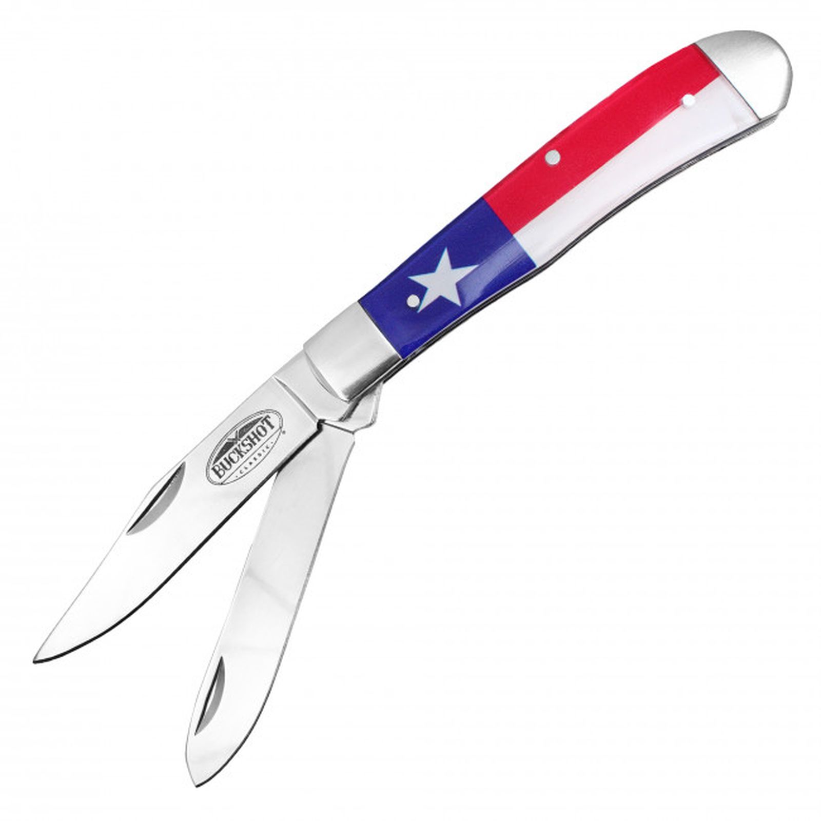 Folding Pocket Knife | Buckshot 2-Blade Classic Trapper - Texas Flag