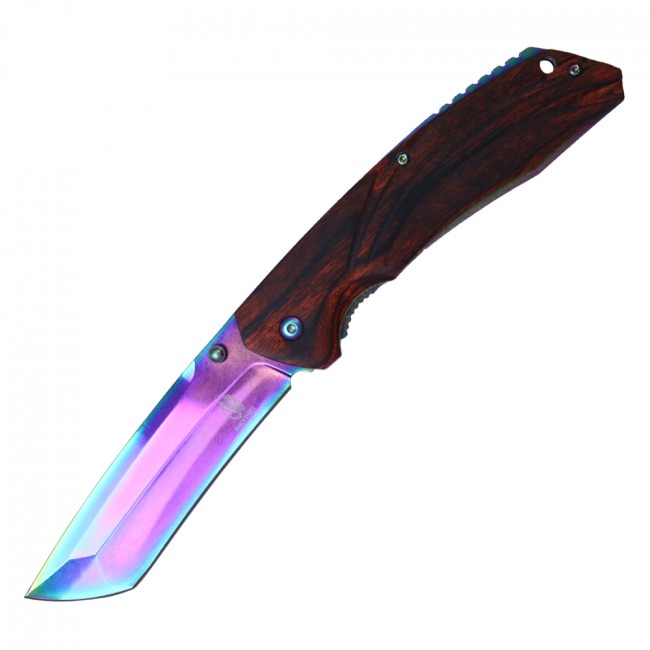 Spring-Assist Folding Knife | Buckshot Wood Handle 3.75