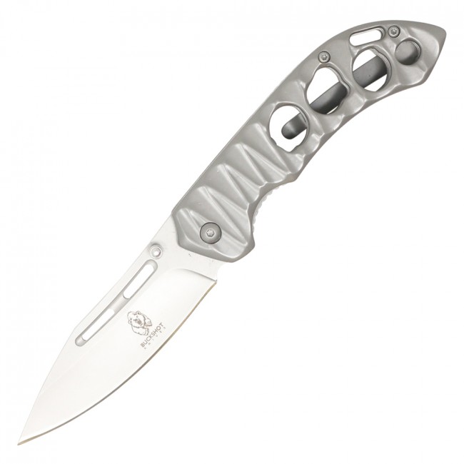 Spring Assisted Folding Pocket Knife Silver Buckshot Folder EDC Gift Pbk230Sl