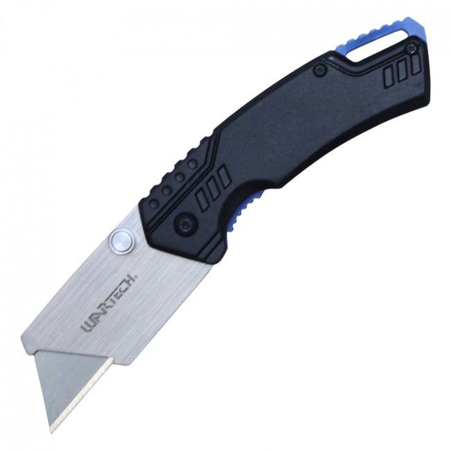 Folding Box Cutter Utility Knife Interchangeable Blade Black Utility Pbwt1Bk
