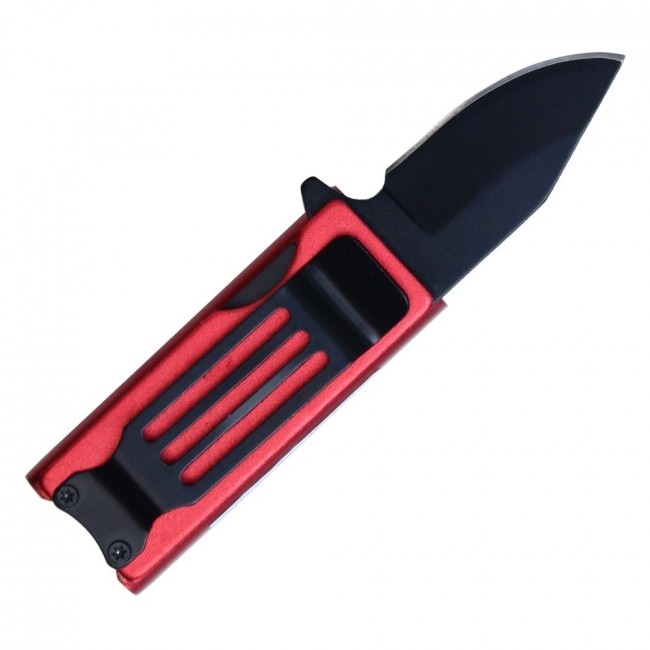 Lighter Holder Folding Knife Black Stainless Steel Blade, Money Clip, 4.5