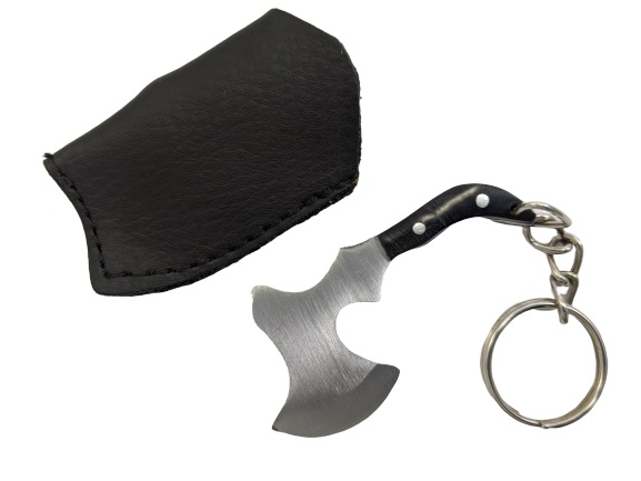 Mini Key Chain Throwing Axe Black Handle Ax w/ Sheath EDC Gift Key Ring Pk-122